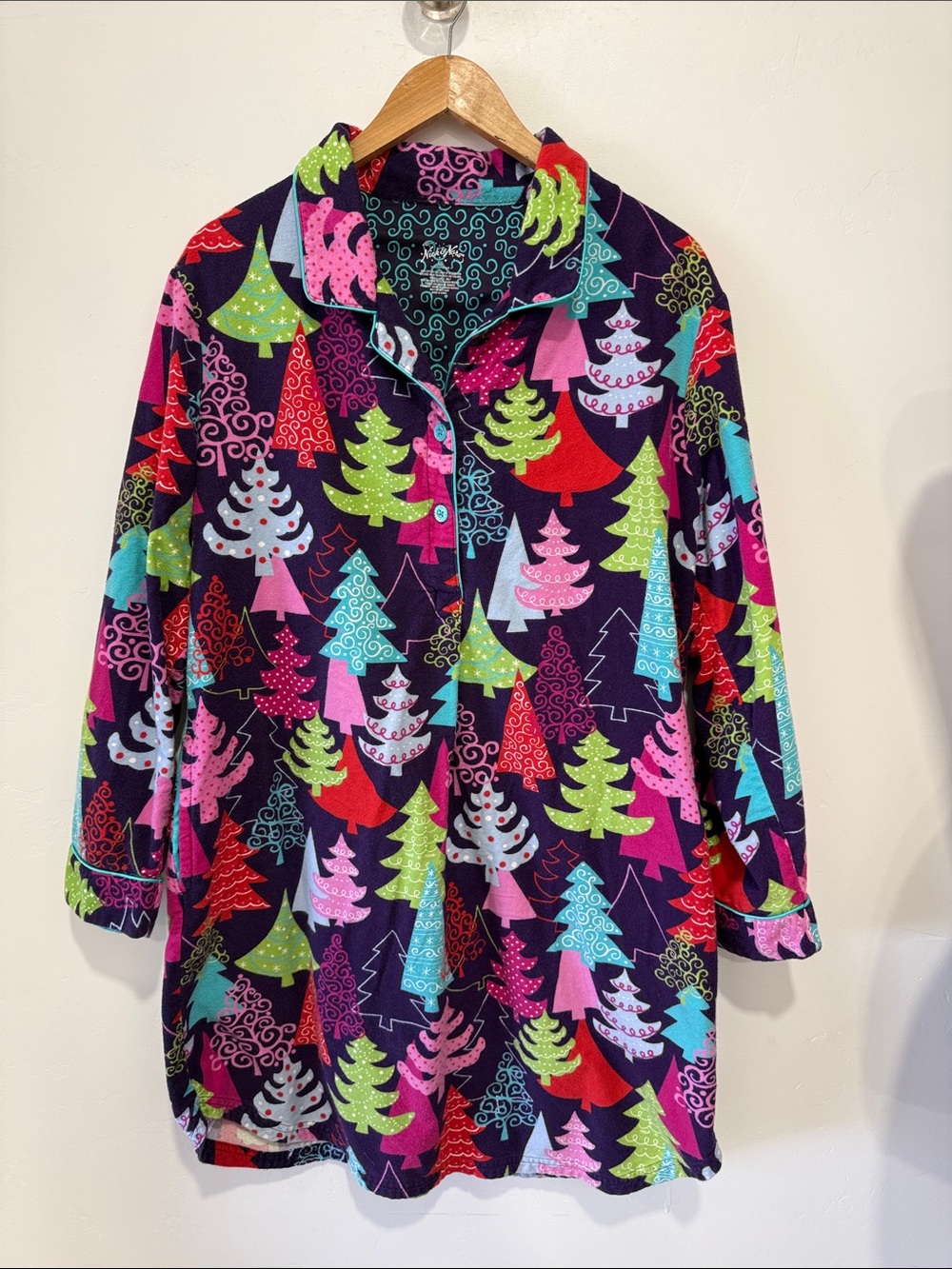 Nick & Nora Multicolor Holiday Tree Button-Down Shirt